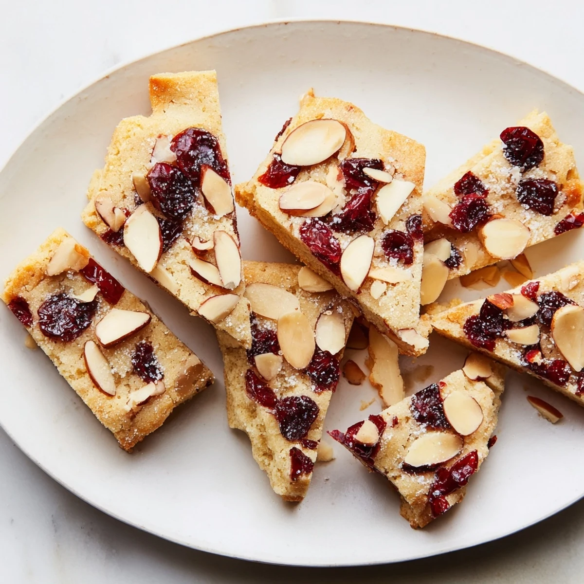 Freshly baked Cherry Almond Shortbread Wedges, a delightful dessert with a hint of almond and cherry flavors.