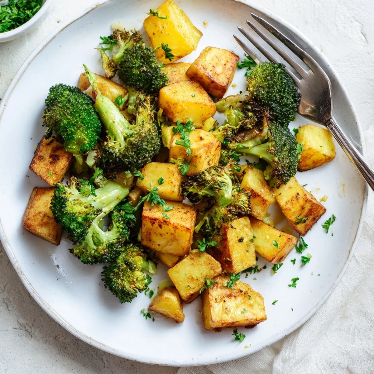 Golden, crispy Roasted Lemon Potatoes and Broccoli, bursting with citrus and smoky paprika flavors.