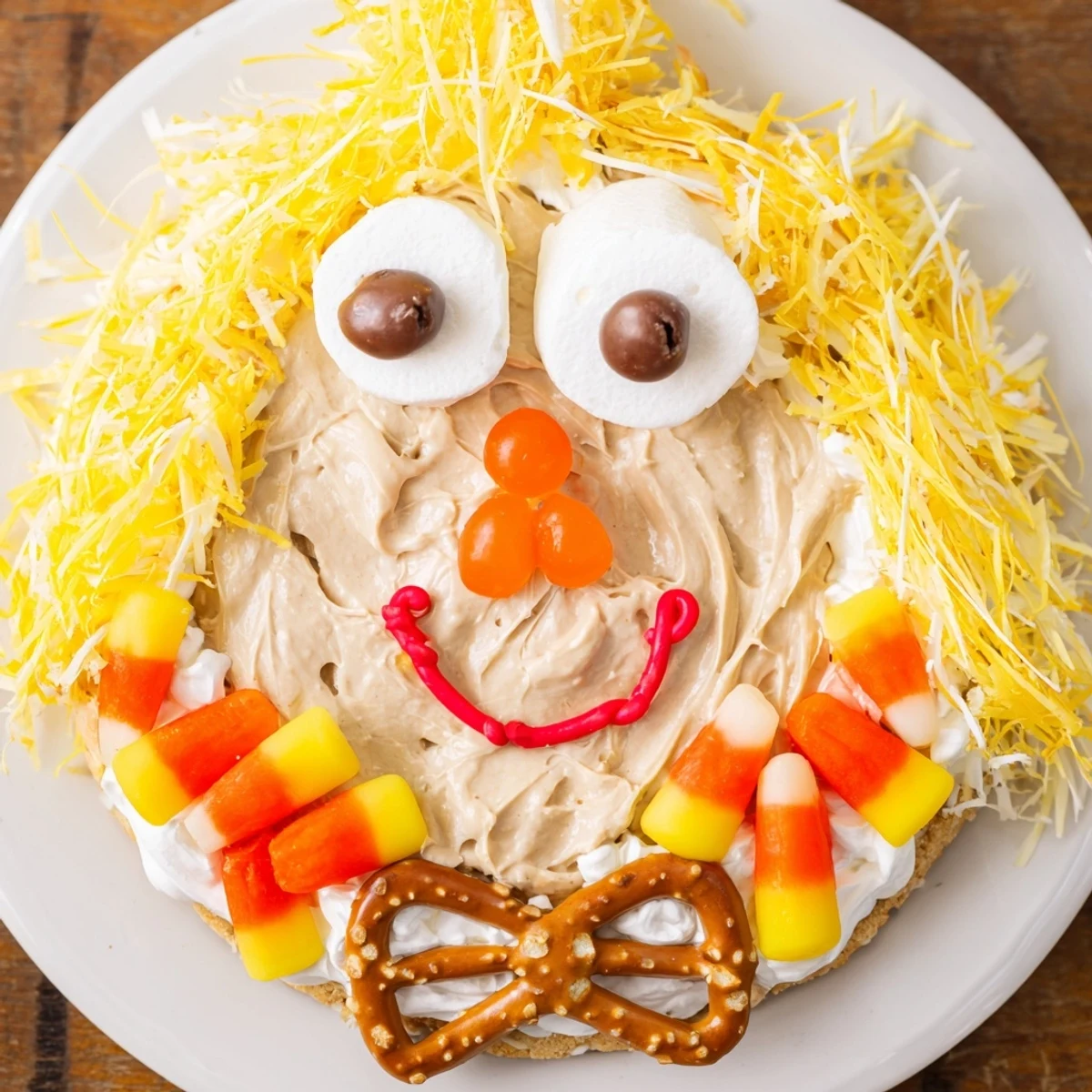This easy-to-make Scarecrow Candy Platter is overflowing with seasonal candies and treats.