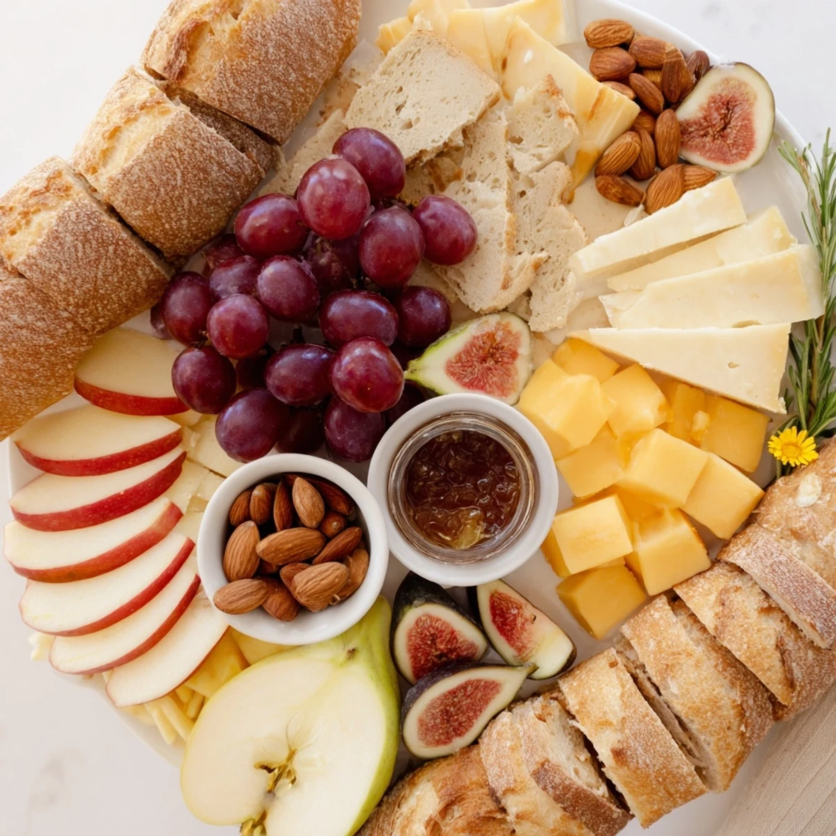A delicious golden wheat bundle board, showcasing an array of fresh ingredients for a beautiful appetizer.