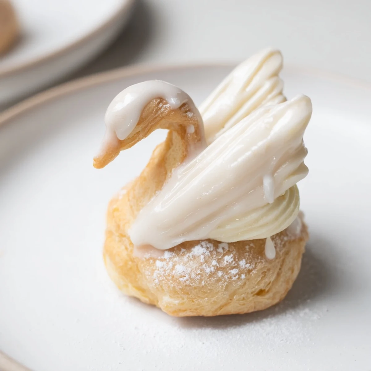 These French Elegant Swan Petit Fours look delicious; creamy filling inside perfect choux pastry swans.