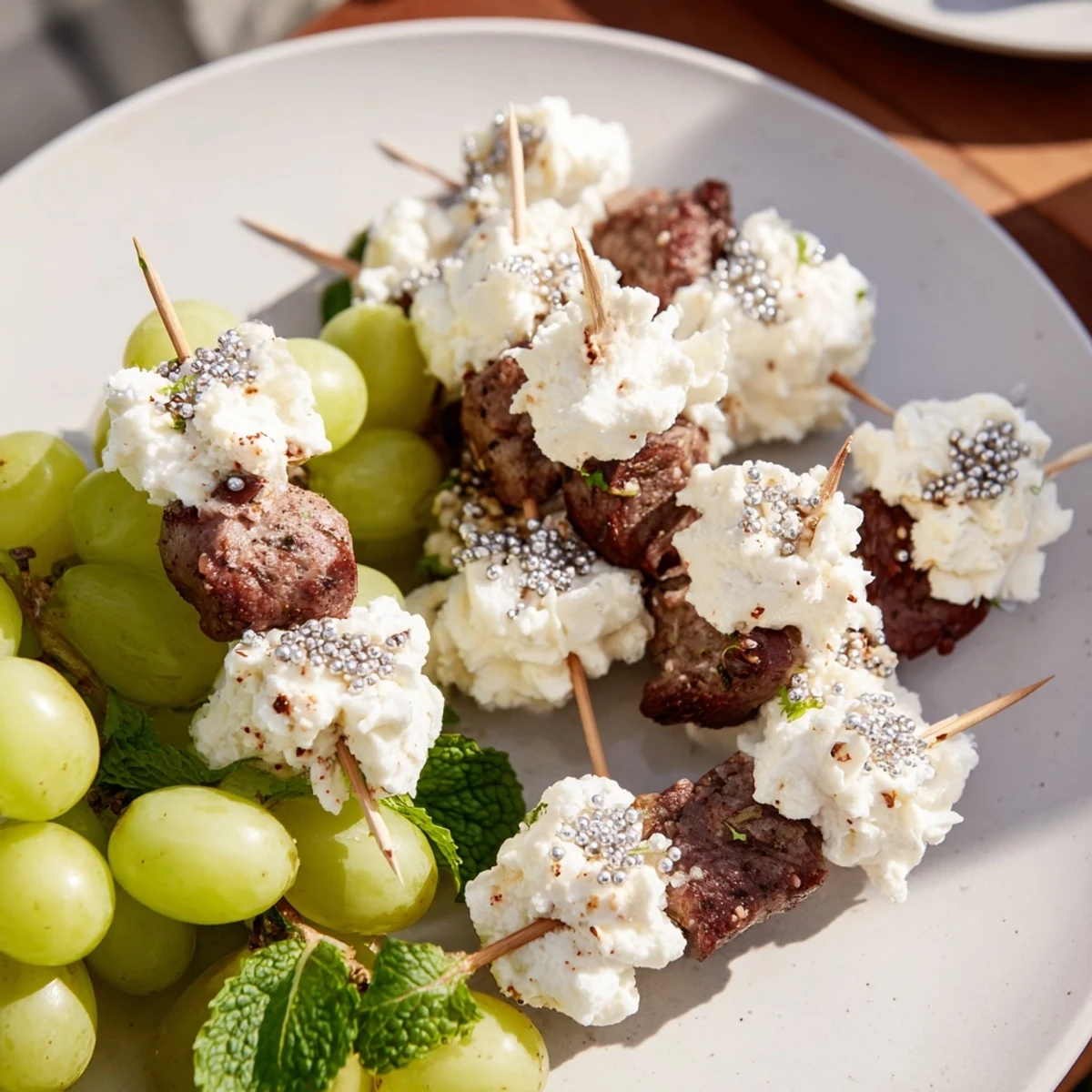 A visually appealing array of a Fluffy Clouds Lamb Baby Shower Board, perfect with savory lamb and fresh accompaniments.
