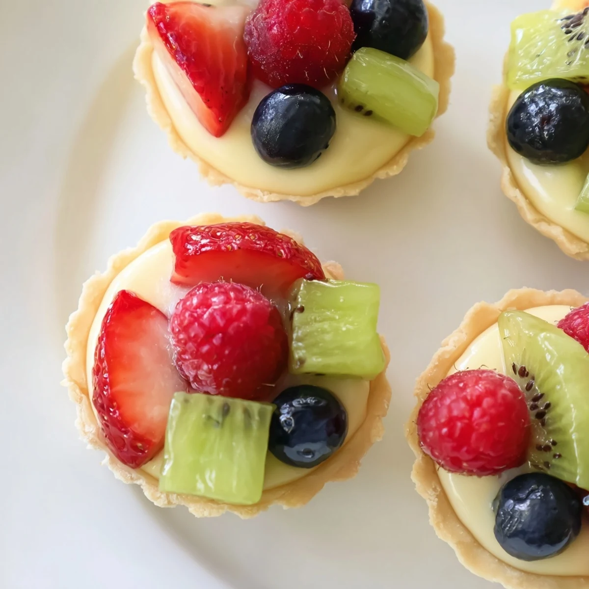 Enjoy a bite of these delightful Mini Fruit Tartlets; buttery crust, and a fresh fruit topping.