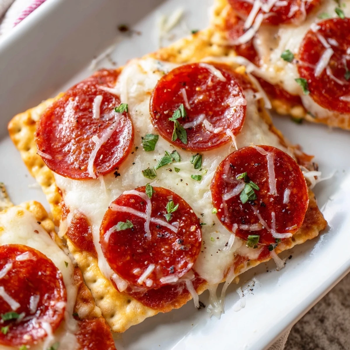 Golden, bubbly cheese melts atop savory pepperoni on these quick Pepperoni Bites.