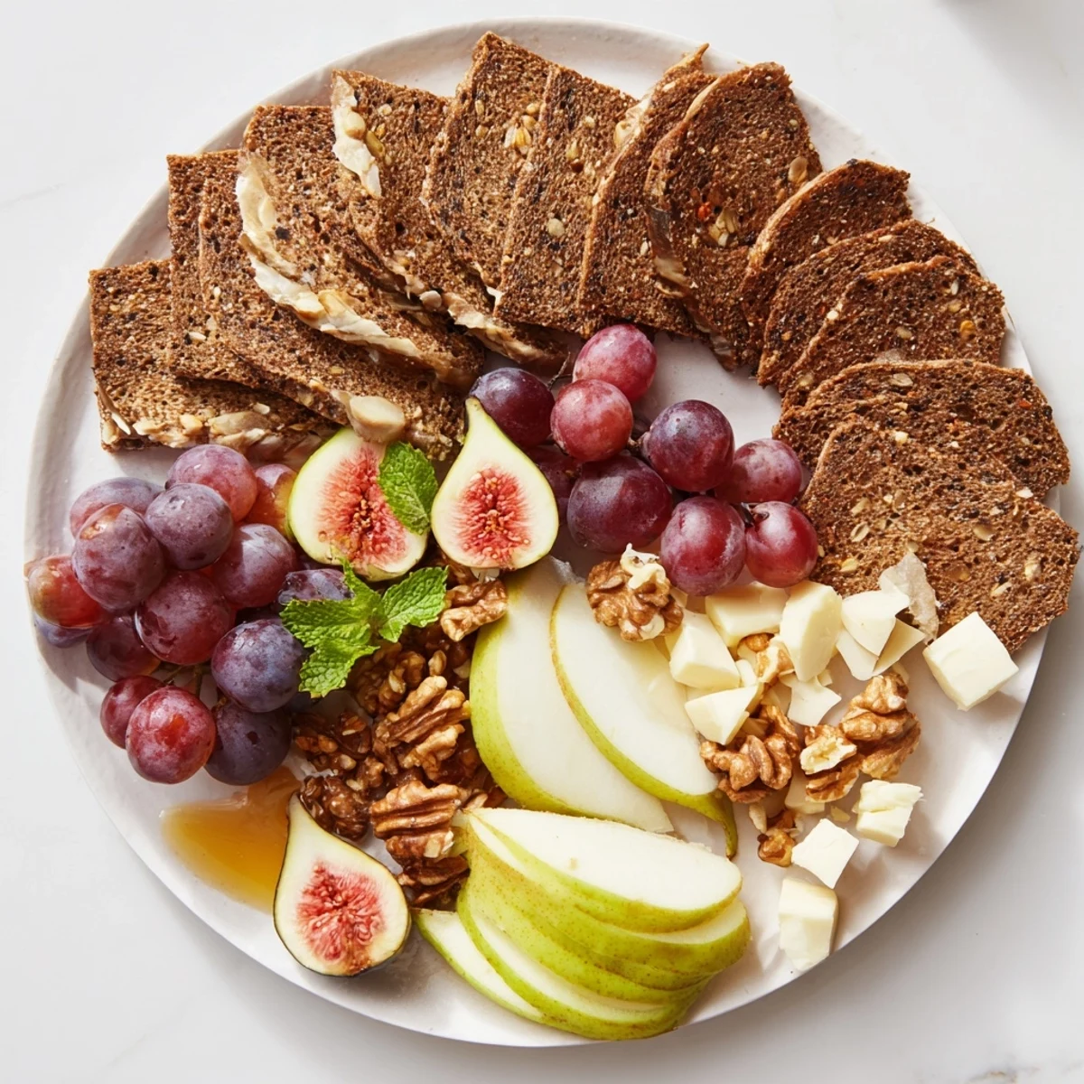 The Harvest Scythe: Imagine the abundant fruit and breads artfully arranged on a wooden board.
