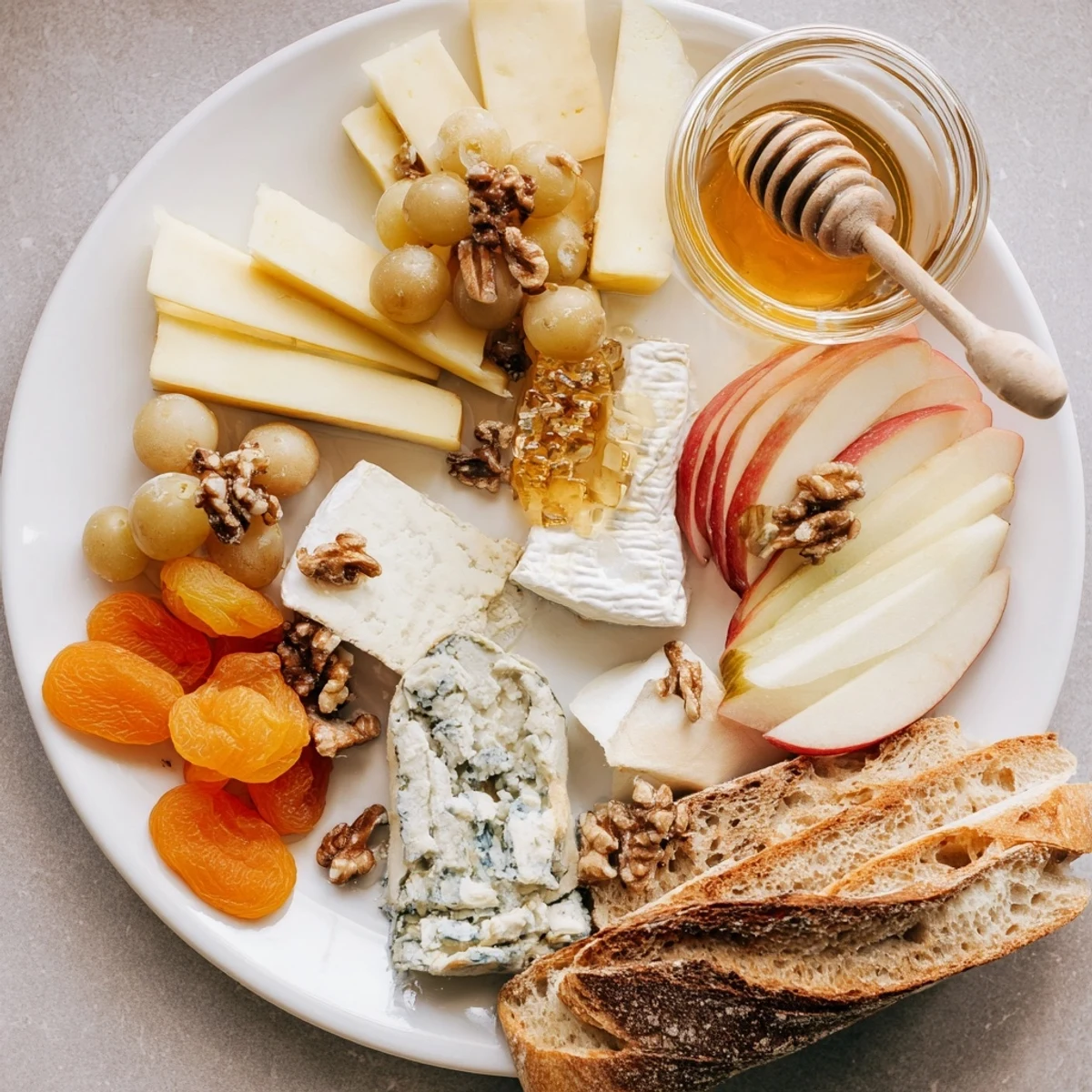 Honeycomb, Honey & Cheese Board: A beautiful cheese selection alongside drizzles of honey, ideal for entertaining.