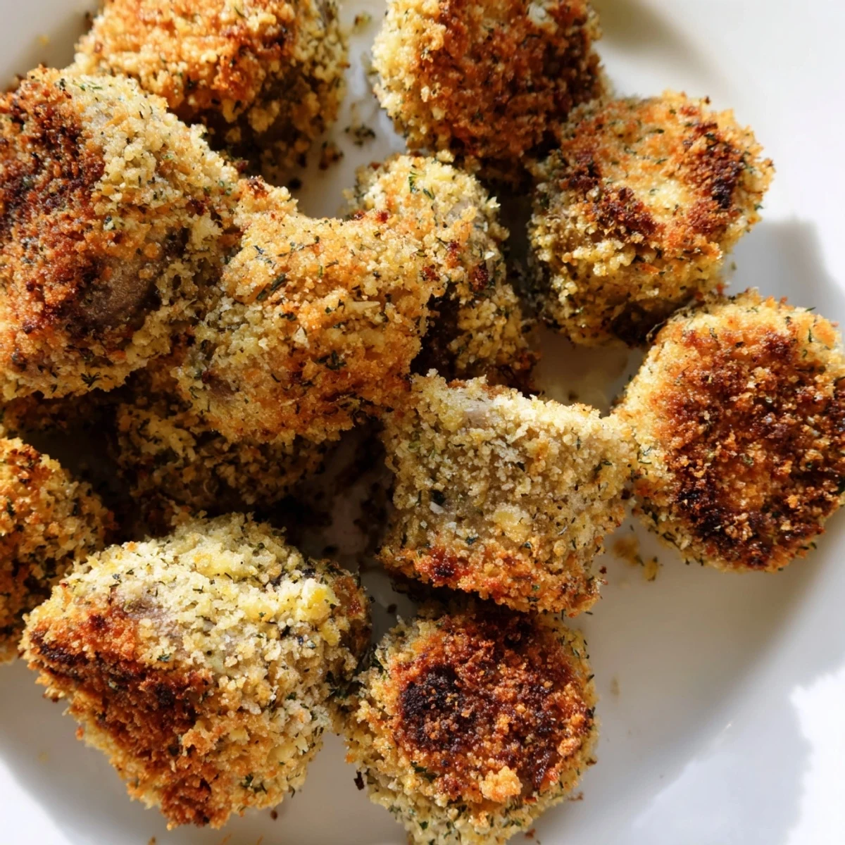 Savory oven-baked Ranch-Seasoned Crispy Mushrooms, perfectly seasoned, and ideal as a snack on game day.