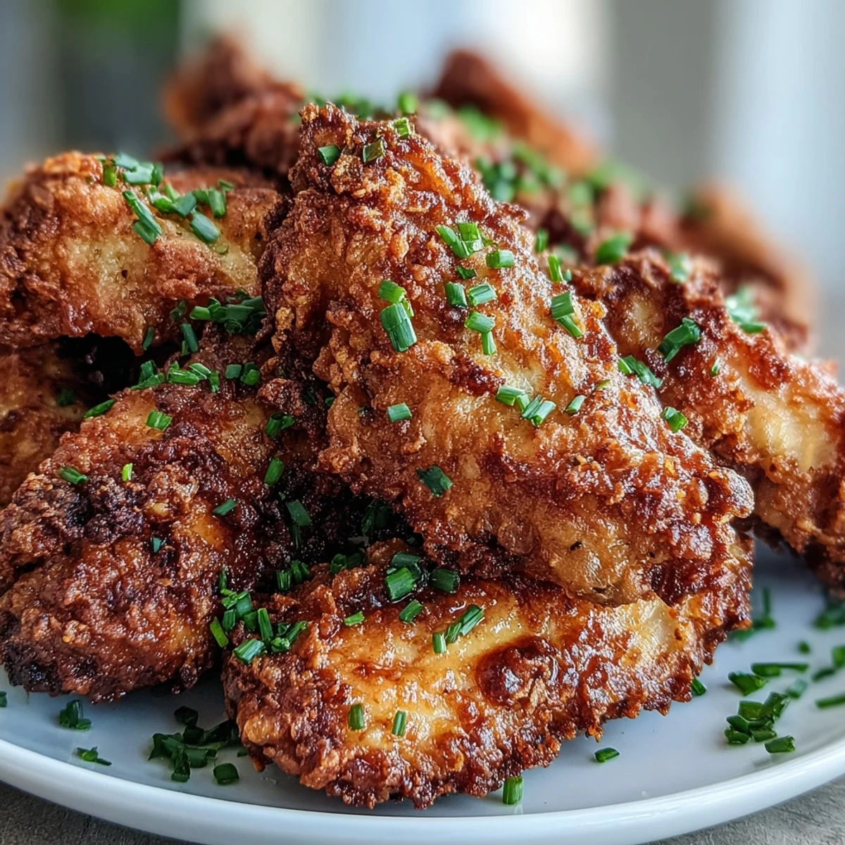 Golden-brown fried chicken wings tossed in Buffalo sauce, served with celery sticks and creamy blue cheese dressing.