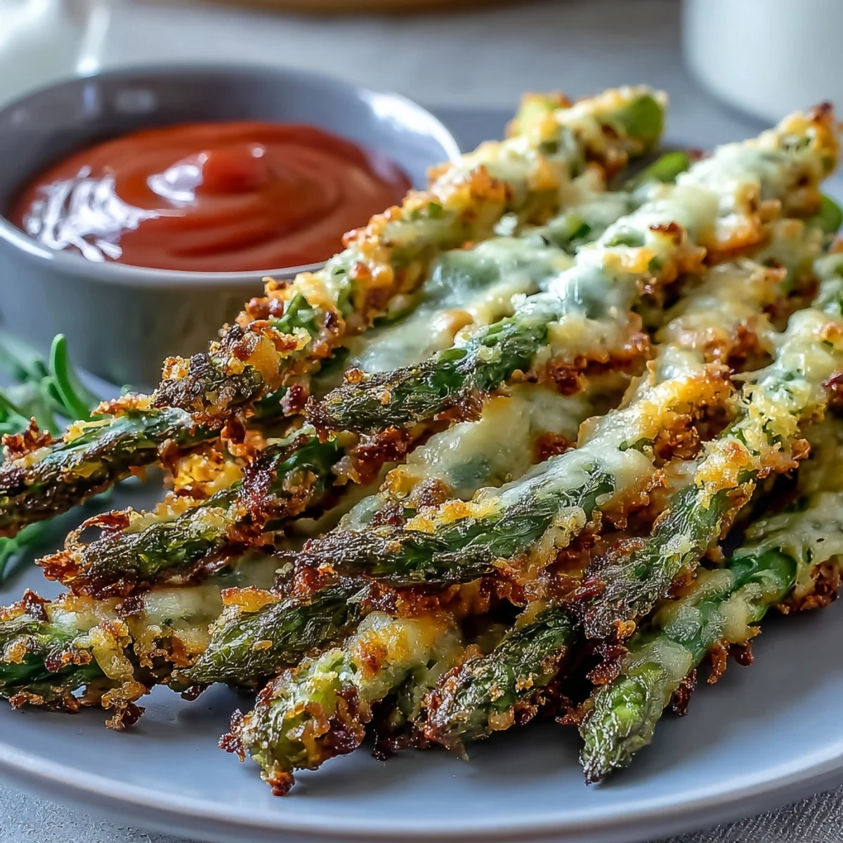 Spicy asparagus spears coated in chili-garlic breadcrumbs, oven-baked until crisp, and paired with tangy sriracha mayonnaise for dipping.  