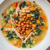 Chicken Kale Soup Crispy Chickpeas