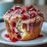 Strawberry Muffins Lemon Glaze
