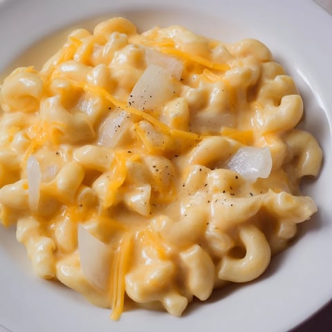 A steaming bowl of one-pot butternut squash mac & cheese, creamy and flavorful, ready to enjoy.