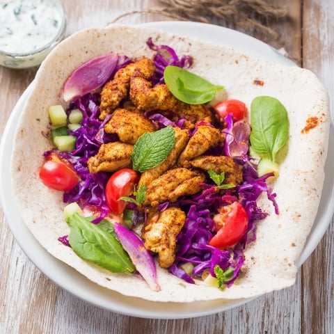 Tender Greek Yogurt Chicken Shawarma Christmas Wrap, filled with colorful vegetables, is a delicious holiday meal option.