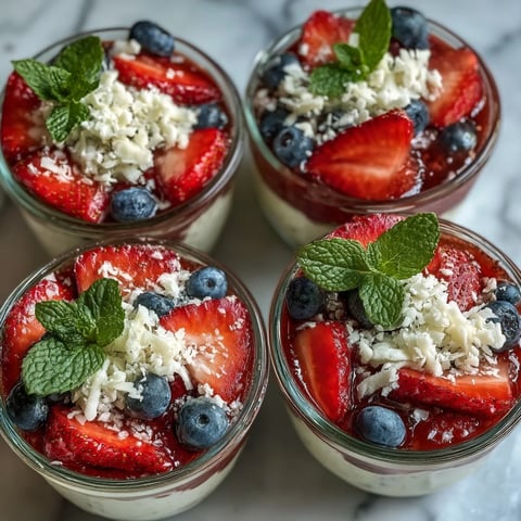 Vibrant layered chia pudding cups with fresh strawberries, blueberries, and raspberries, perfect for healthy meal prep breakfasts.  