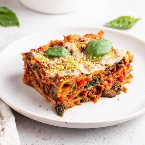 Vegan Lasagna Mushroom Spinach