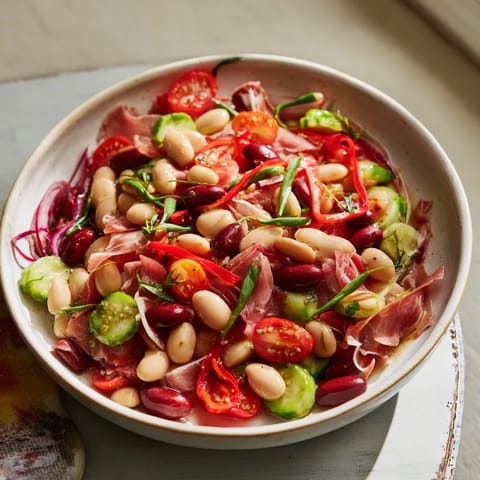 Dense Bean Salad Prosciutto