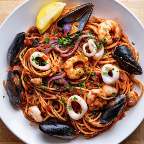 Get a taste of authentic Italian with this Seafood Marinara Pasta, a family favorite meal.