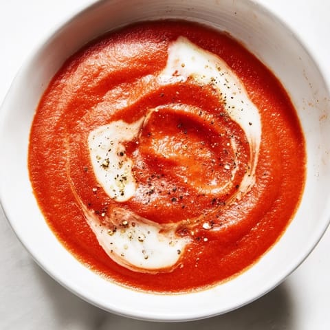 This quick and easy Instant Creamy Marinara Hack boasts a vibrant red hue with melted butter swirling within.