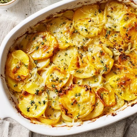 Freshly baked French Onion Soup Potatoes garnished with parsley, emerging from a 425°F oven with steam.