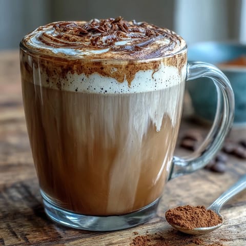 Steaming hojicha latte with roasted green tea aroma, served sweet and relaxing.