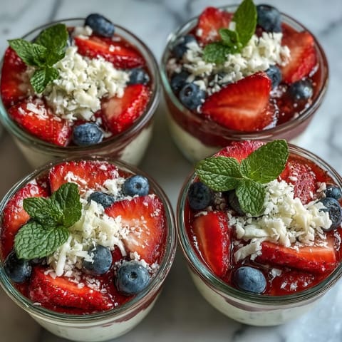 Vibrant layered chia pudding cups with fresh strawberries, blueberries, and raspberries, perfect for healthy meal prep breakfasts.  
