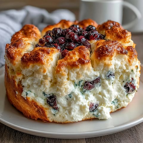 Fluffy Cottage Cheese Blueberry