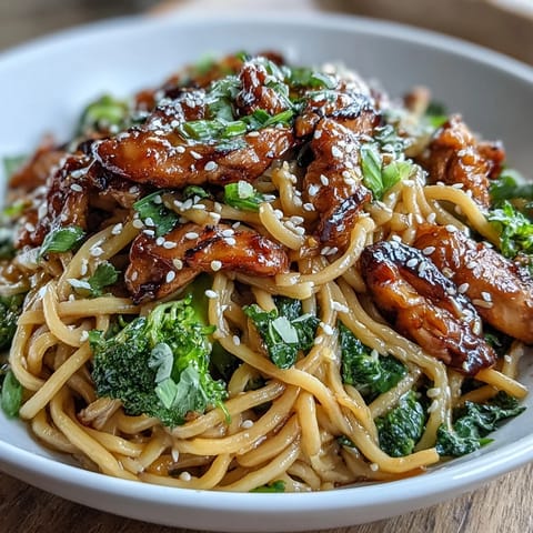 Sticky Garlic Chicken Noodles