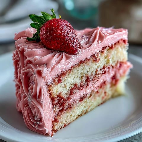 Galentines Cake with Strawberry Buttercream: A vibrant vanilla layer cake frosted with pink ombre strawberry buttercream, perfect for celebrating friendship and love.