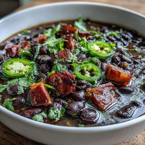 Black Bean Ham Soup Jalapeños