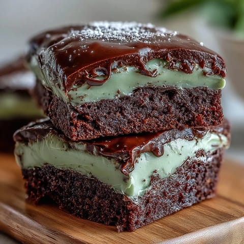 Shamrock-shaped brownies with glossy green icing and festive sprinkles for St. Patrick's Day celebrations.