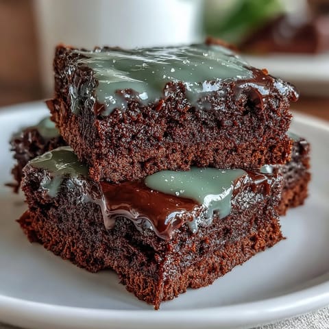 Shamrock Brownies with Green Icing