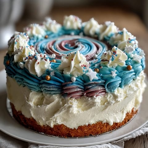 Galaxy Graduation Cake with edible stars, showcasing a vibrant buttercream galaxy design and shimmering celestial sprinkles on a smooth, frosted surface.