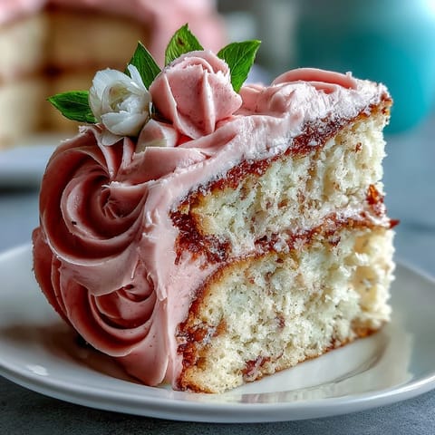 A beautiful layer cake with pink ombre buttercream, edible flowers, and delicate vanilla sponge for Mother's Day.
