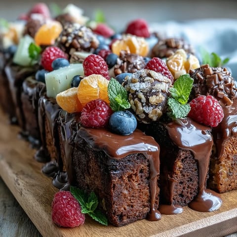 Festive dessert board with mini brownies, lemon bars, and colorful cake slices for grad parties.  