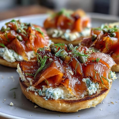 A vibrant Mother's Day brunch board with silky smoked salmon, toasted bagels, and fresh vegetables arranged for sharing.