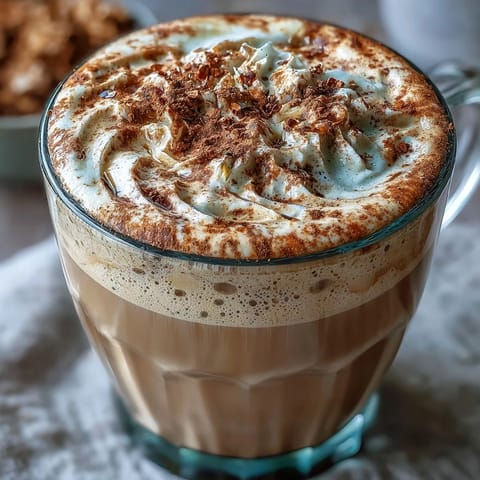 Soothing ashwagandha reishi mushroom latte, perfect for a calming morning brew.