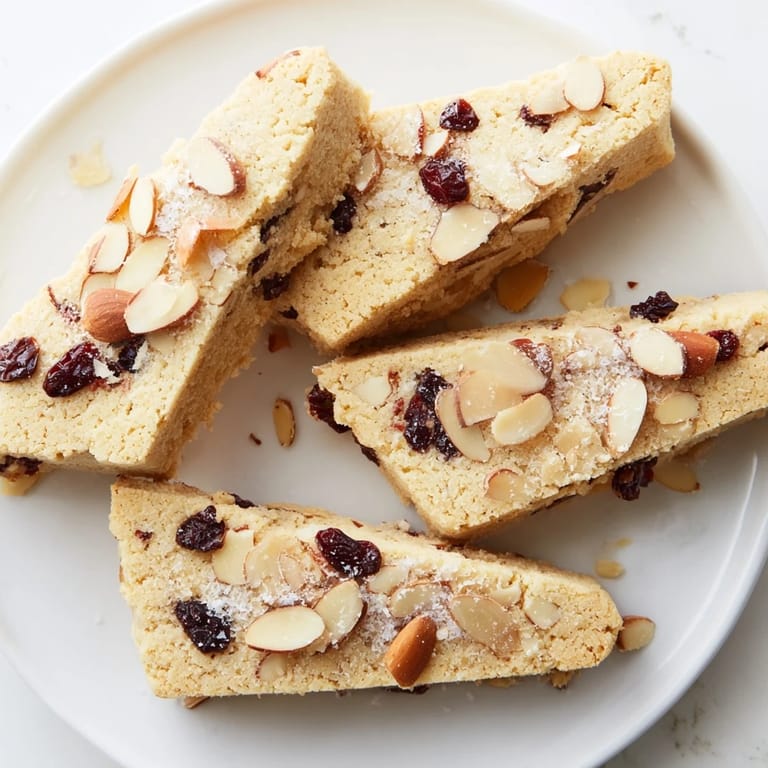 Buttery Cherry Almond Shortbread Wedges, studded with bright red cherries and toasted almonds, ready to eat.