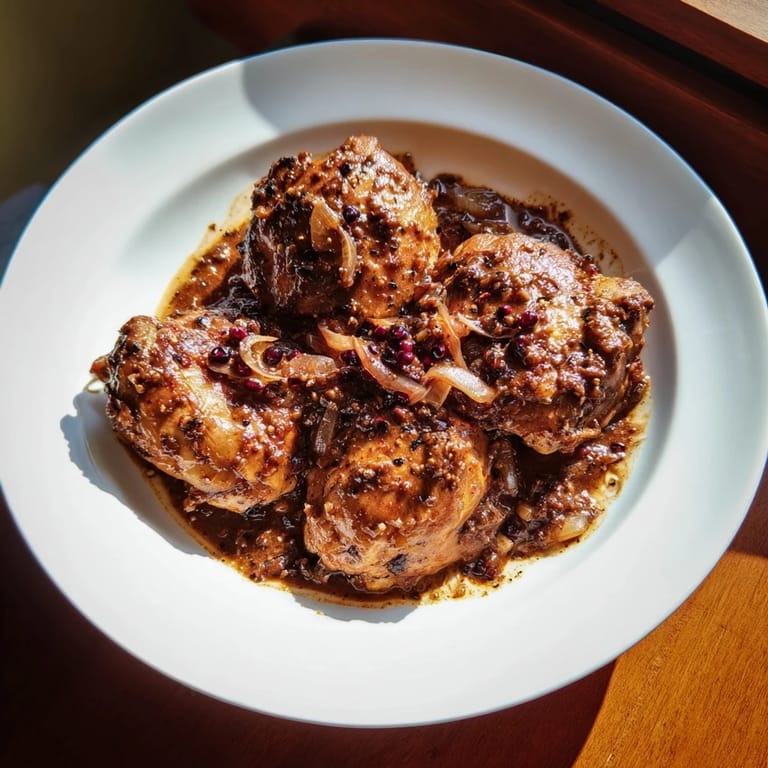 Hearty Fesenjan, glistening with walnut oil, served with fluffy white rice for a comforting Persian meal.