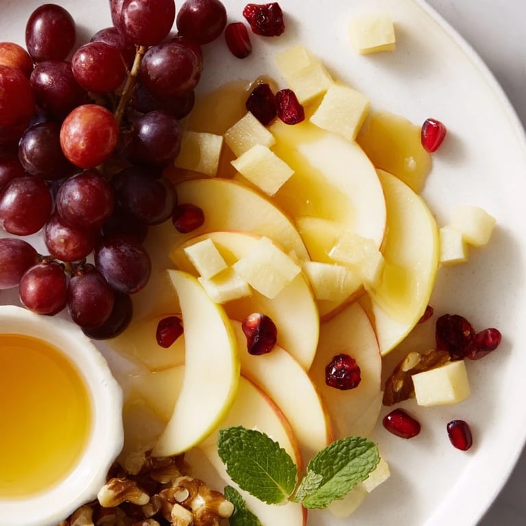 This delightful Apple Orchard Fruit Board offers a colorful assortment of fresh, seasonal fruit for snacking.