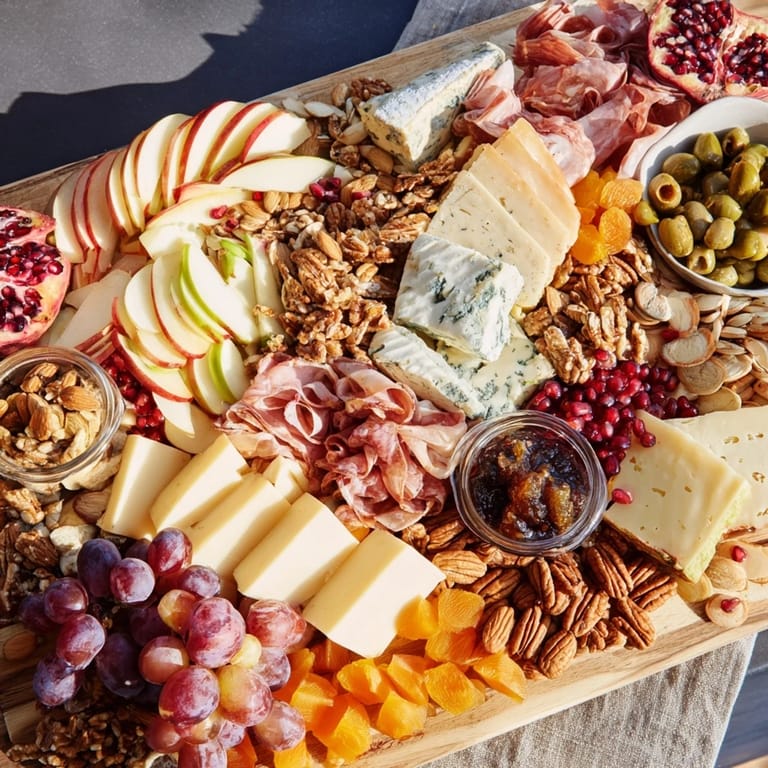 This Cornucopia Harvest Board showcases an array of seasonal flavors, a beautiful appetizer for entertaining guests.