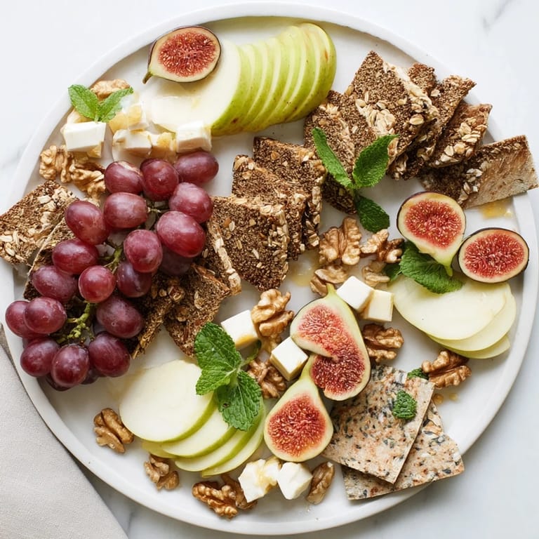 Rustic serving suggestion for The Harvest Scythe appetizer showcasing textures of ripe fruit and bread.