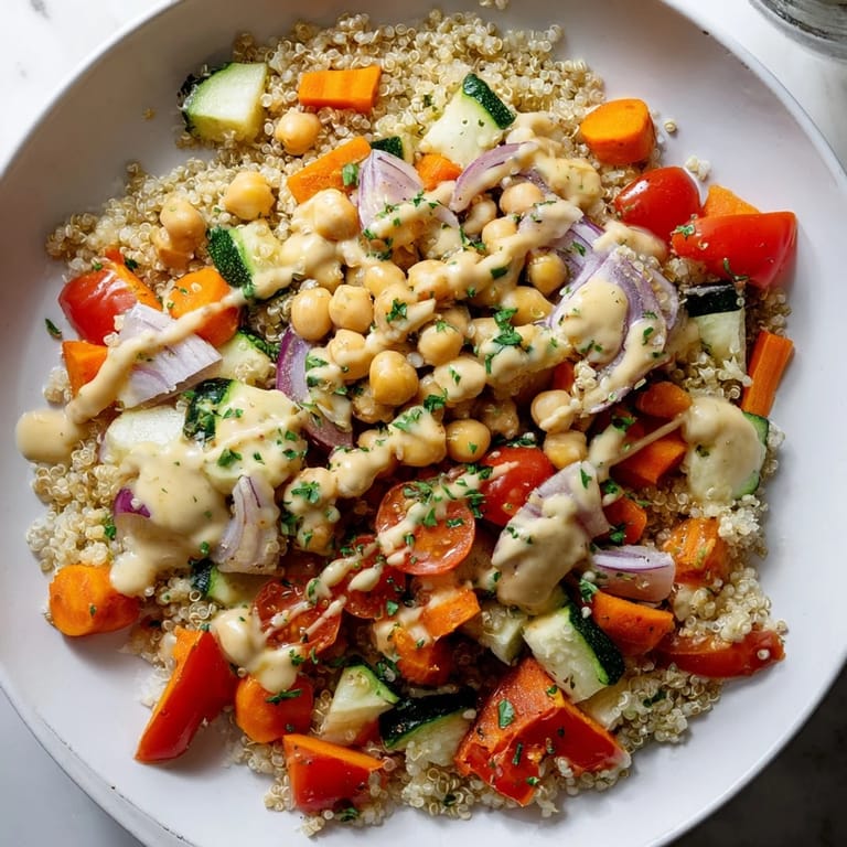 Homemade Quinoa Power Salad: a colorful, healthy vegan meal with fresh herbs and bright lemon dressing.