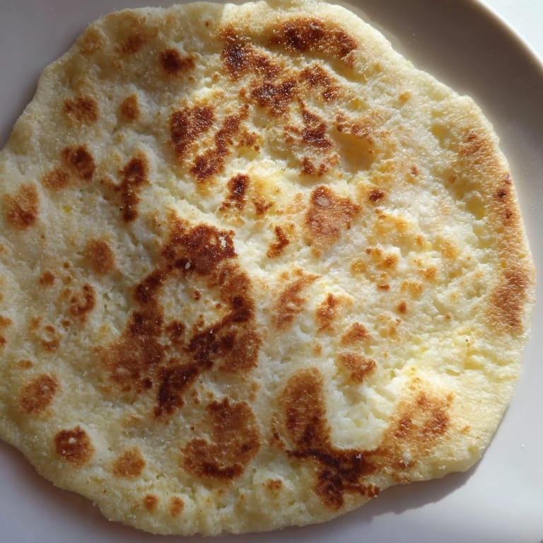 Warm, soft cottage cheese flatbread ready to be slathered in butter and enjoyed as a wrap.