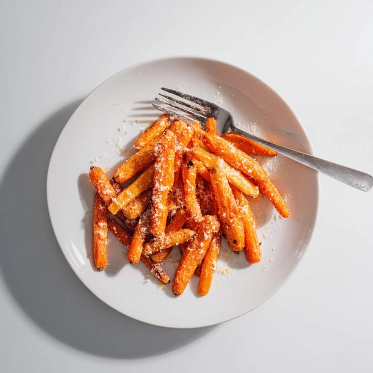 Tender baby carrots glazed with honey and Parmesan, roasted until caramelized and delightfully crispy.