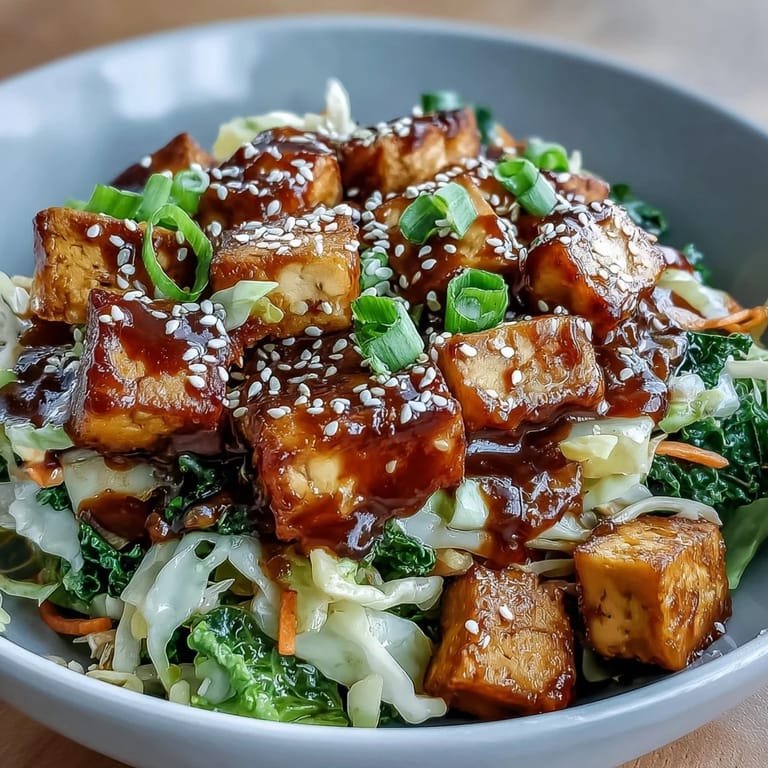 Savory umami sauce coats vibrant greens and tender tofu in this easy, one-pan Tofu Egg Roll in a Bowl. 