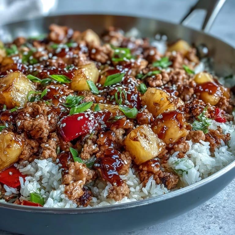 Colorful bell peppers and pineapple chunks shine in this weeknight Sweet-and-Sour Turkey Rice Skillet.