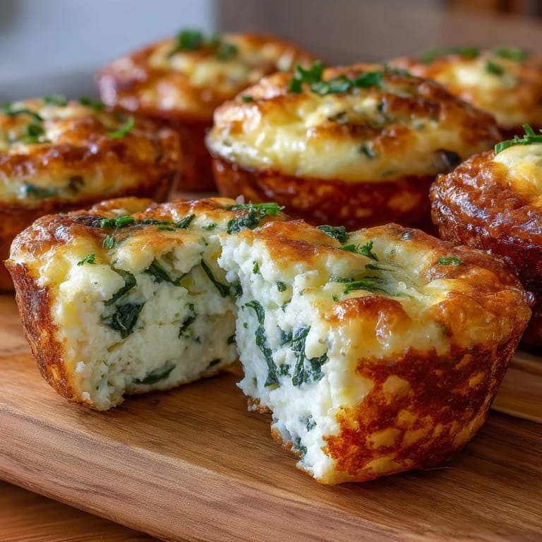 High-protein, no-carb Cottage Cheese Egg Bites with spinach and bell peppers, perfect for busy mornings.  