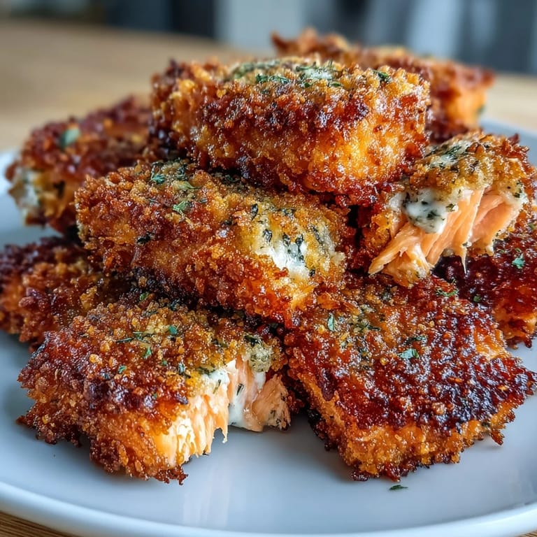 Easy baked salmon bites with seasoned panko coating, perfect for quick dinners or party snacks.  
