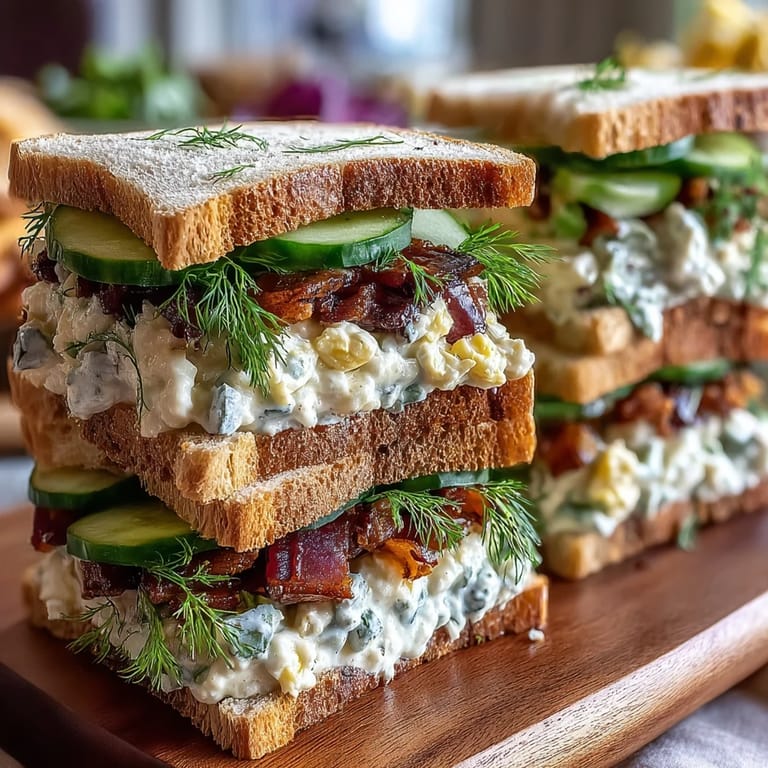 Elegant finger sandwiches featuring cucumber dill, creamy egg salad, and savory ham, perfect for Derby celebrations or afternoon tea.