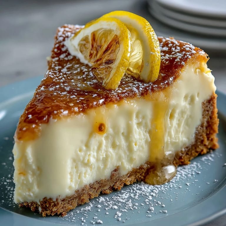 Zesty limoncello-infused cheesecake bars baked on a crisp graham cracker base, perfect for a refreshing summer dessert.